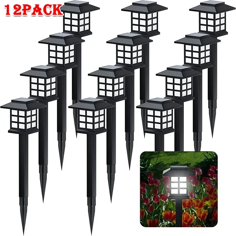 1/2/4/6/8/12Pcs Solar LED Pathway Lights Outdoor Waterproof Walkway Garden Decor Street Lamp for Landscape Yard Patio Driveway