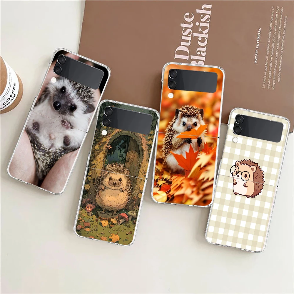 حافظة لهاتف سامسونج جالاكسي Z Flip 7 6 5 4 3 غطاء صلب قابل للطي لهاتف سامسونج Z Flip6 Flip5 Flip4 قنفذ صغير لطيف #1