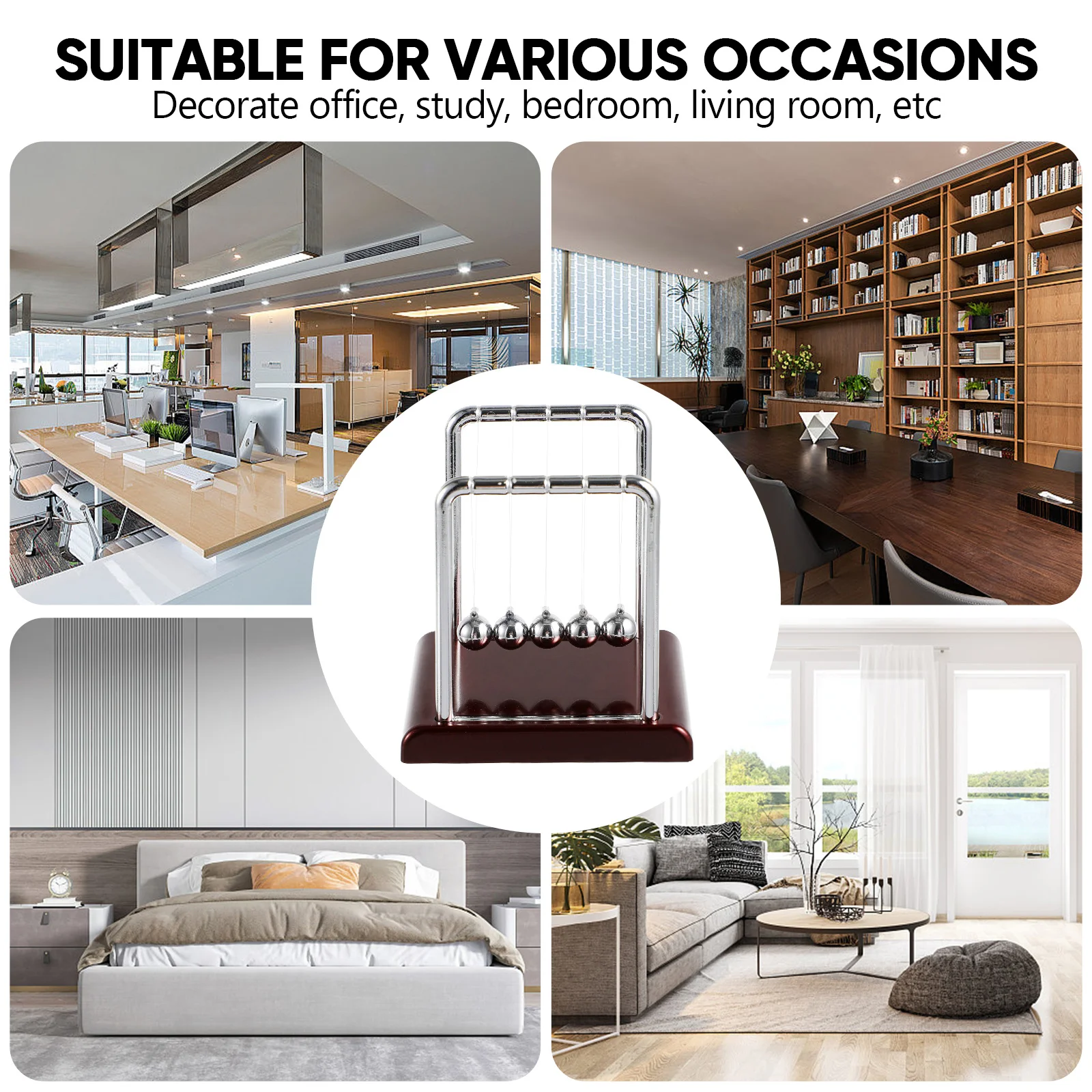 Metal Newton Ball Square Shaped Pendulum Swing Desk For Home Office Decor Birthday Gift Abs Cradle Educational Puzzle