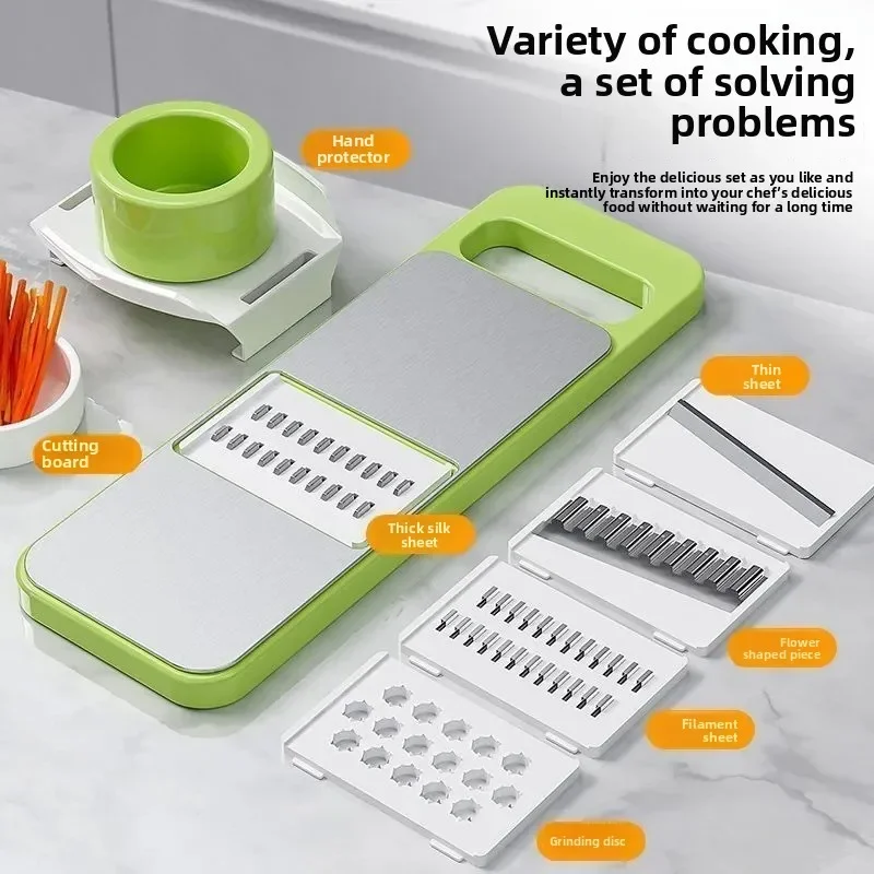 

2025 new multi-functional stainless steel silk wiper radish shredded thread planer cutting board potato grater slicing