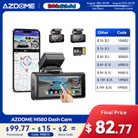 AZDOME 3 Channel Dash Cam M580 Car Camera WiFi GPS 4K+1080P+1080P Front and Rear Inside Dashcam IR Night Vision Driving Recorder