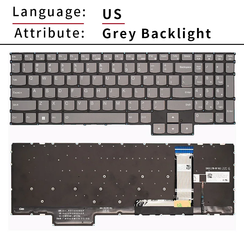 US Russian RGB Backlit Keyboard for Lenovo Legion S7 16APH8 16ARHA7 16IAH7 16IRH8 82Y4 82UG 82TF 82Y3, RU-EN English Keyboards