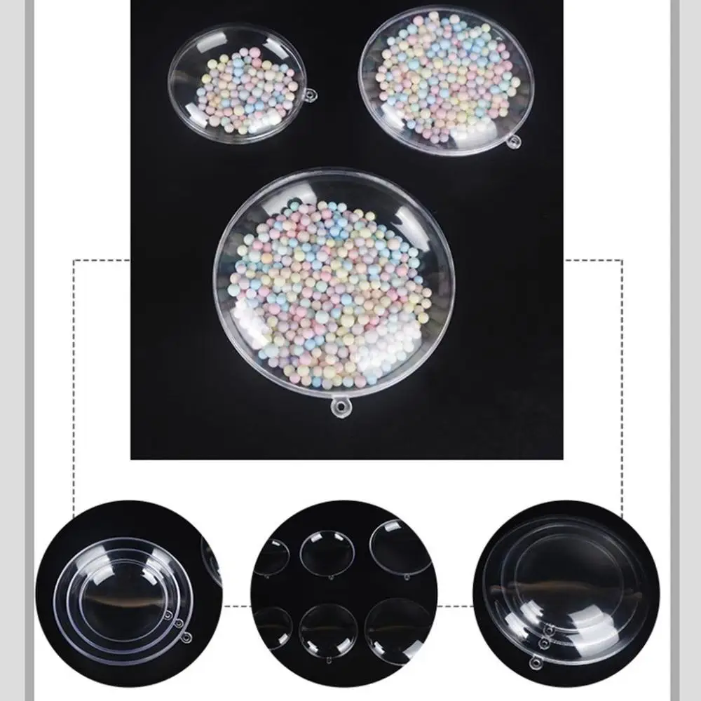 6 pcs/pack Fillable Gifts Box 7/9/11 cm Dry Flower Ball Christmas Ornaments Christmas Disc Balls Home Decor Clear Flat Ball