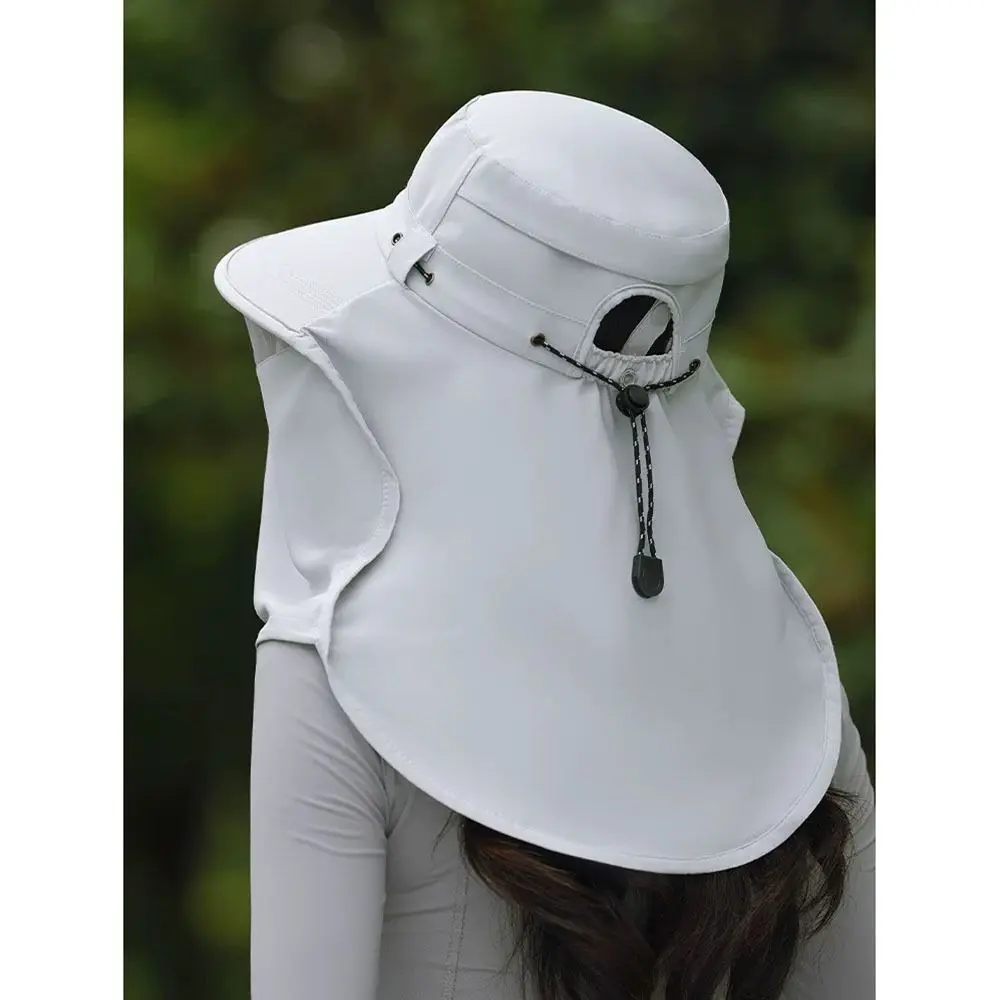 Quick Drying Sun Protection Hat Adjustable Neck Guard Summer Sunscreen Cap Breathable Wide Brim Face Covering Sunhat Beach