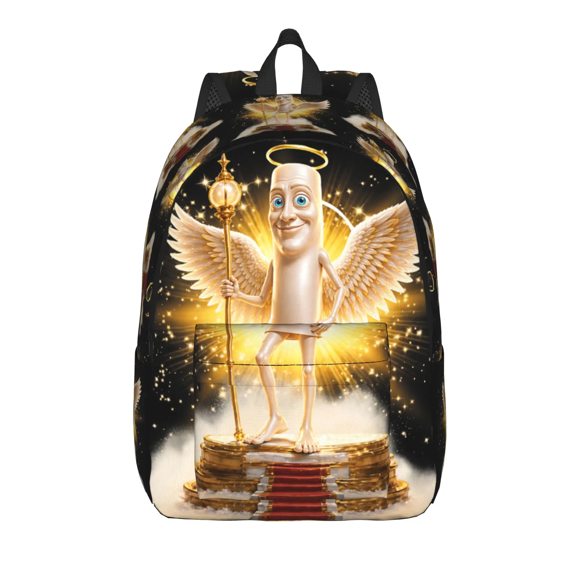 Funny Angel Tung Tung Sahur Meme Backpack  Sport Backpacks Student High Quality Pattern School Bags Kawaii Rucksack