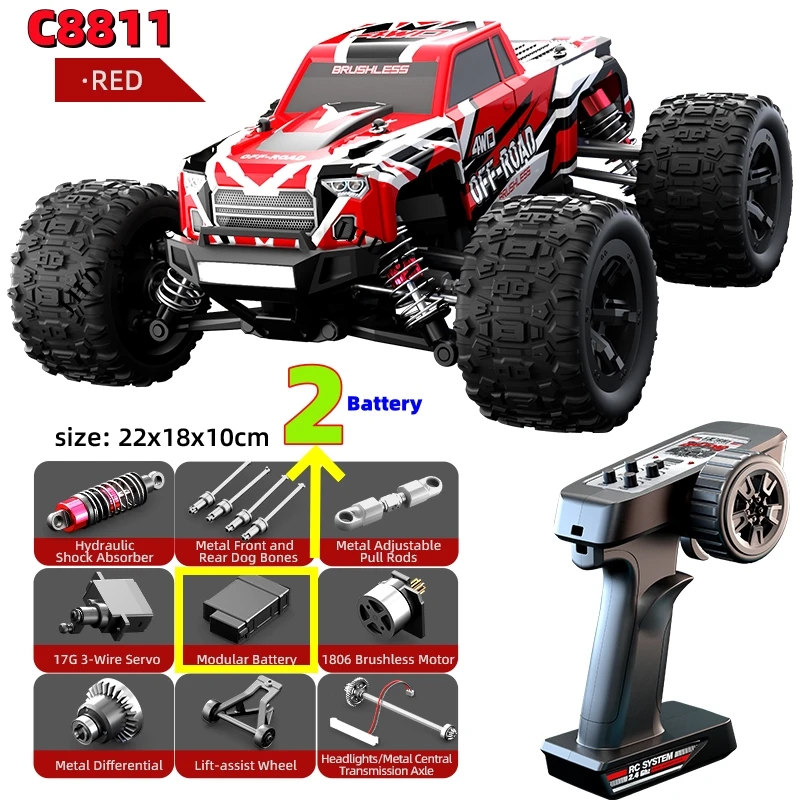 JHD C8811 40KM/H High Speed RC Cars Toys JJRC C8811 Remote Control Car 2.4G 4WD Off Road Monster Truck