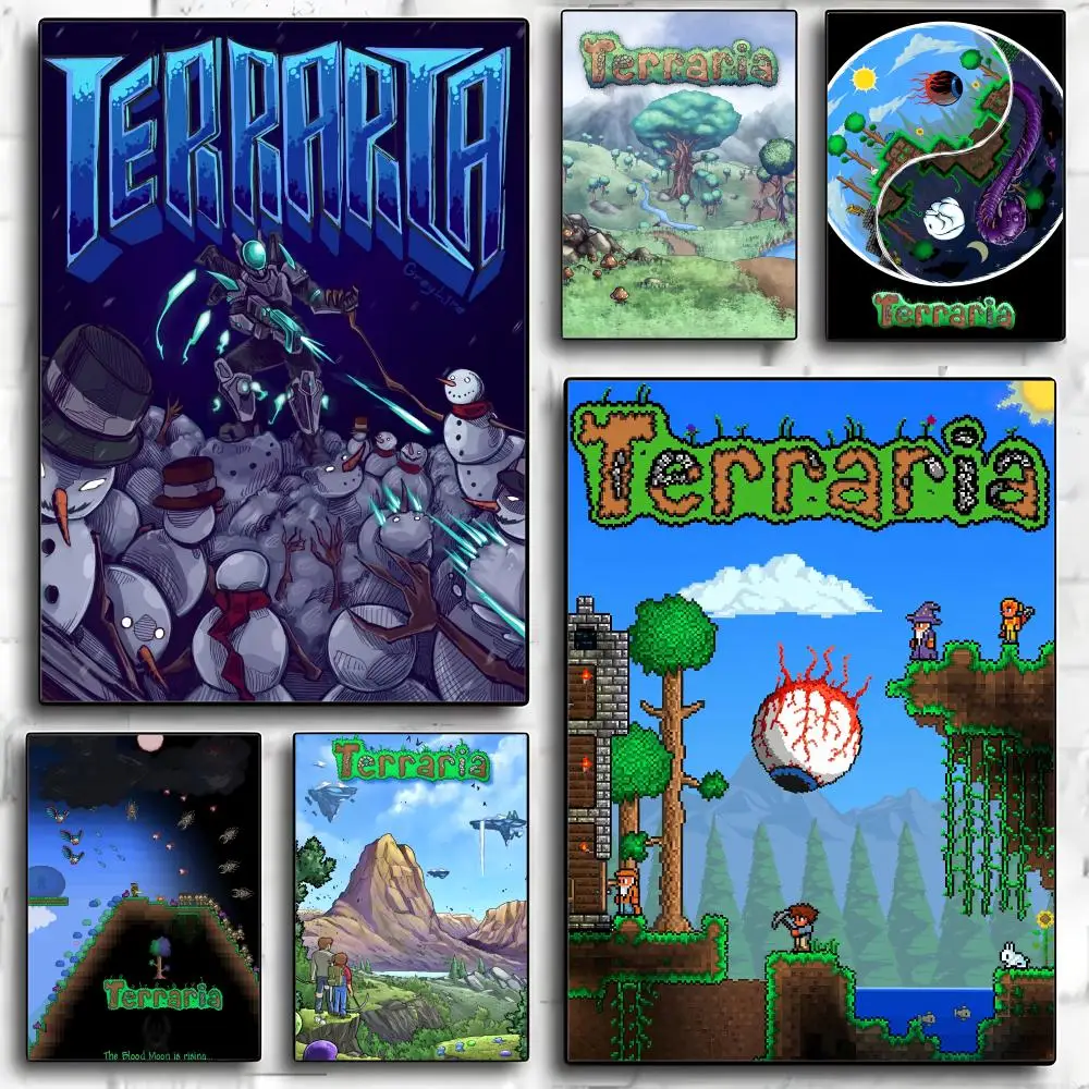 Hot Game T-Terraria Poster Modern PP Paper Wall Art Sticker 