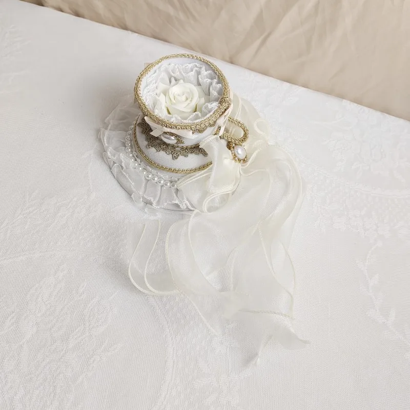 Lolita Tea Party Headdress Rococo Top Hat with Cup Saucer Design Spanish  Victorian Cosplay Elegant Floral Headpiece Halloween