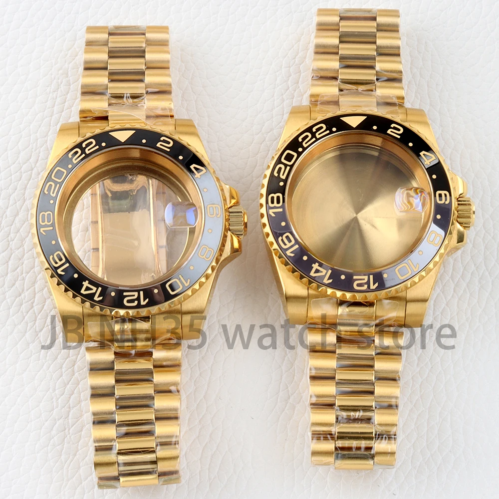 NH35 40mm Watch Case Stainless Steel Sapphire Glass for SUB/Yacht-Master/GMT NH34 NH35 NH36 NH38 Movement Presidential Bracelet