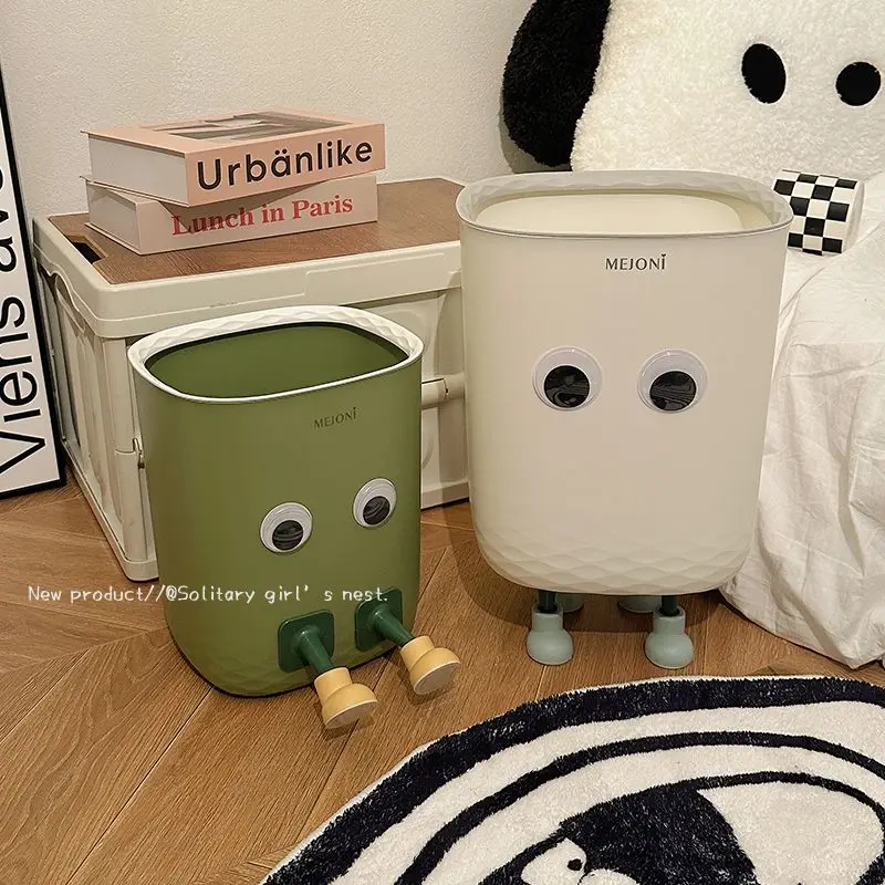 Cute Creative Trash Can Large Capacity Household High Aesthetic Value Living Room Dormitory Office Large Storage Paper Basket