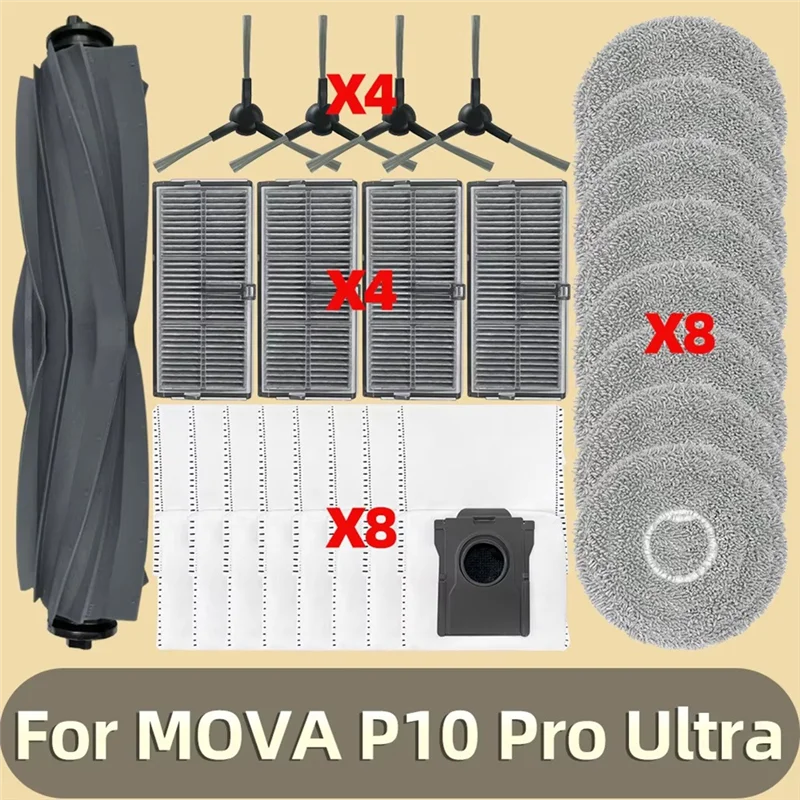 

[NEW!N92R】 For MOVA Mop Cloth Dust Bag Vacuum Parts Main Tricut Roller Side Brush Hepa Filter