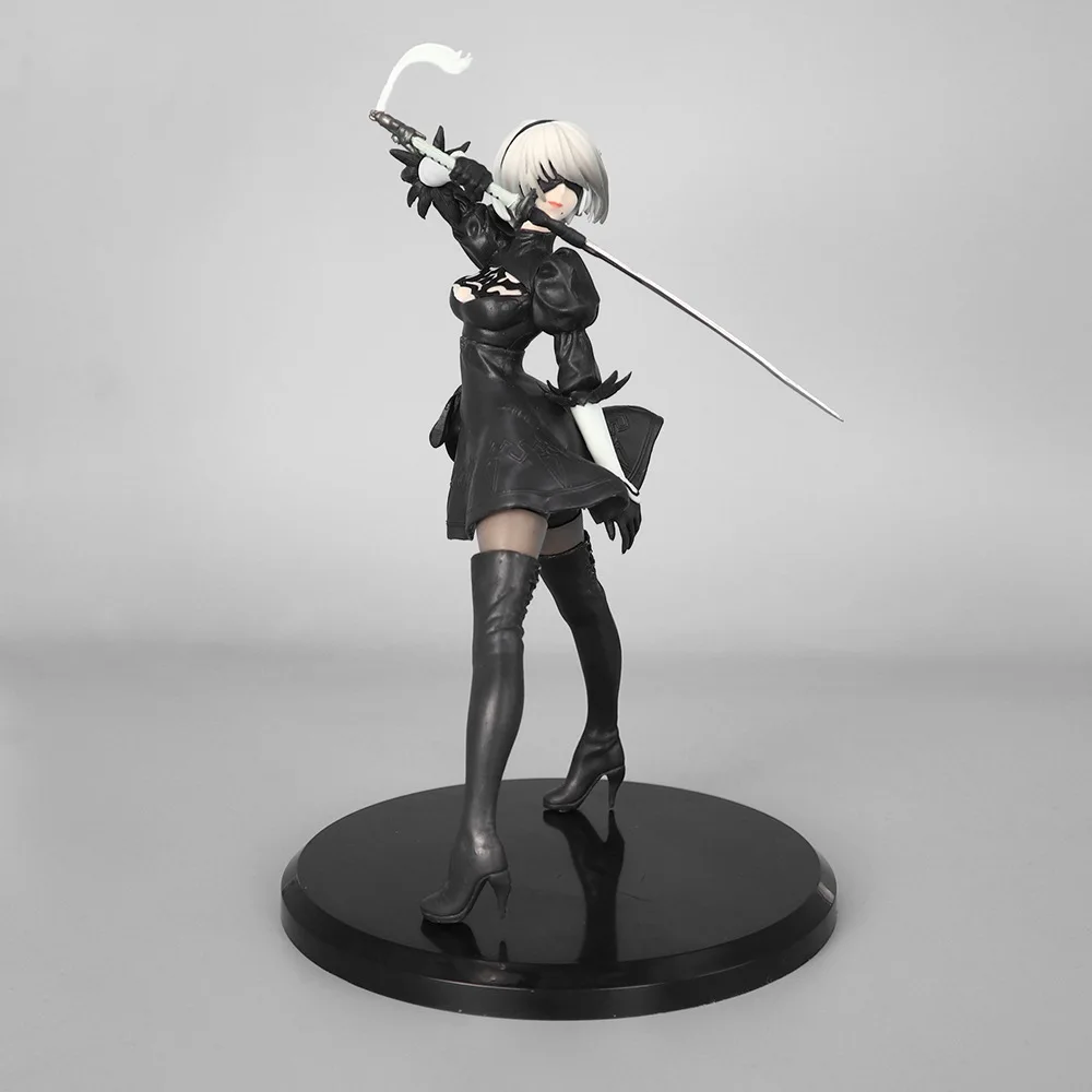 NEW 18cm Yorha 2B Black Anime Figure Collectible Action Figures Model Doll Gift view 2