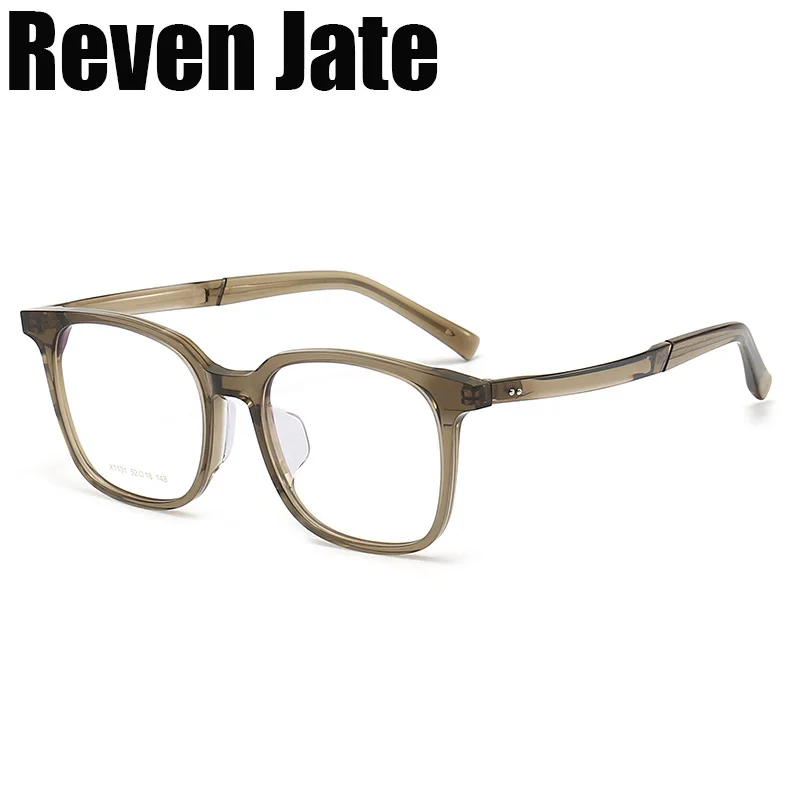 

Reven Jate 1131 Acetate Optical Glasses Frame Men Women Retro Vintage Square Eyeglasses Prescription Spectacles Myopia Eyewear