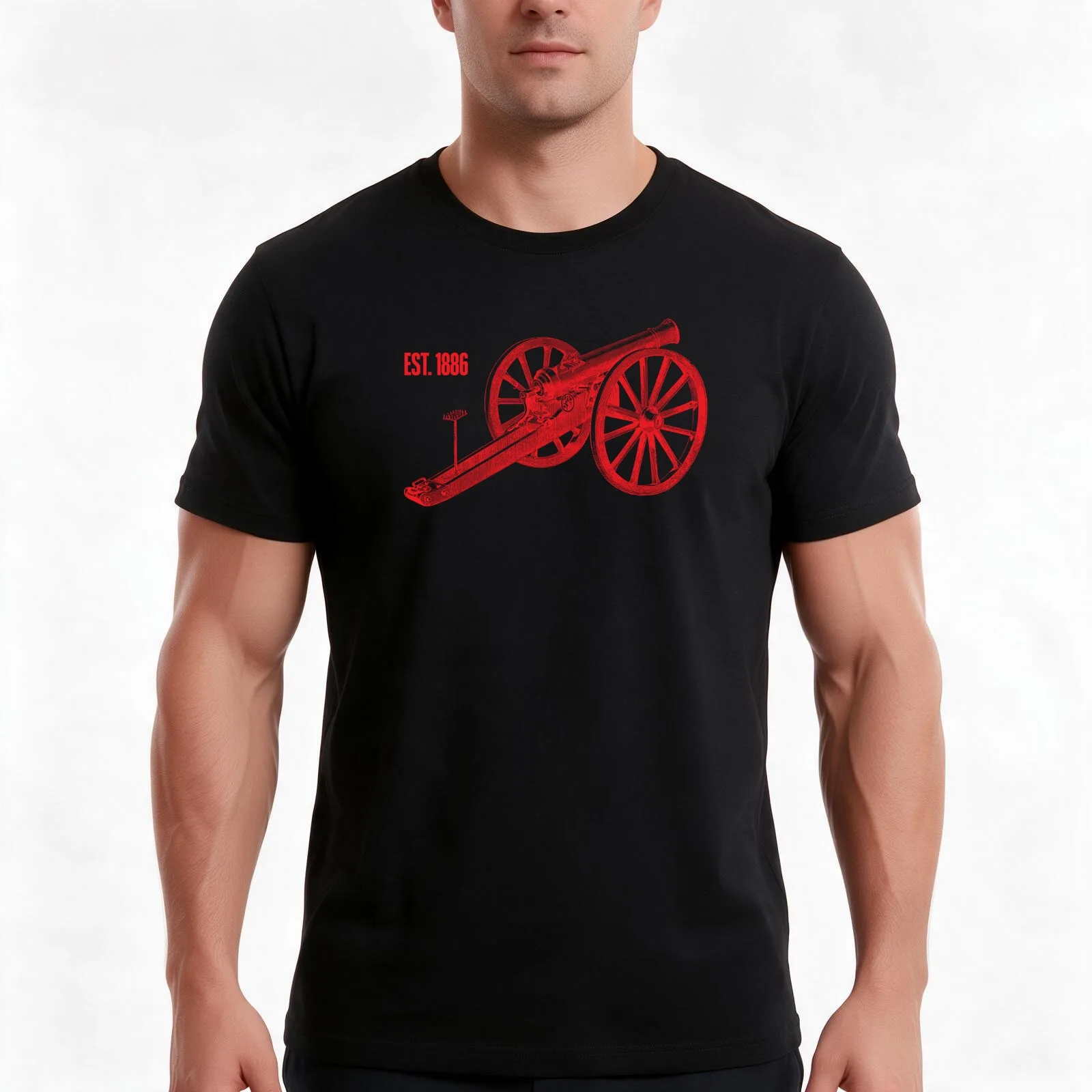 Gunners Est. 1886 T-Shirt, Summer Casual Cotton Tee, Oversized Streetwear Tops, Vintage Graphic Print, Loose Fit Short Sleeve