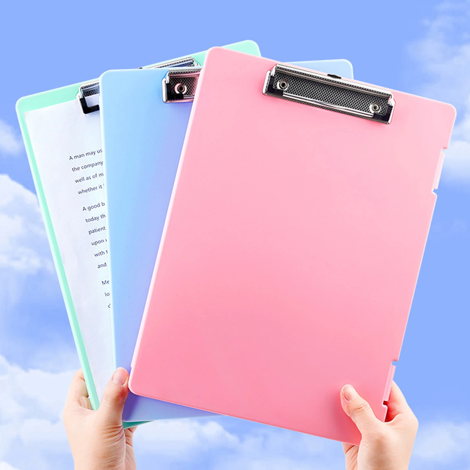 A4 Clipboard File Folder Box Sturdy Plate Clip Large-Capacity Efficient Document Test Paper Storage Organizing Writing Pad