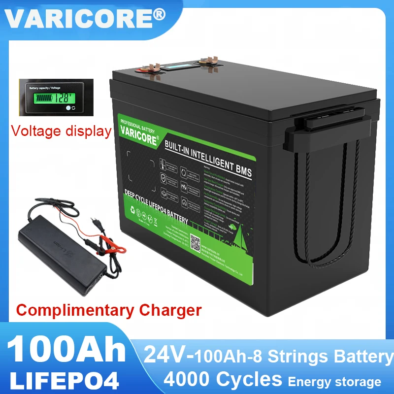 

VariCore 24 В/25,6 В 100 Ач LiFePO4 литиевая батарея USB3.0 Type-C выход для инвертора автомобильный прикуриватель батареи 29,2 В накопитель энергии