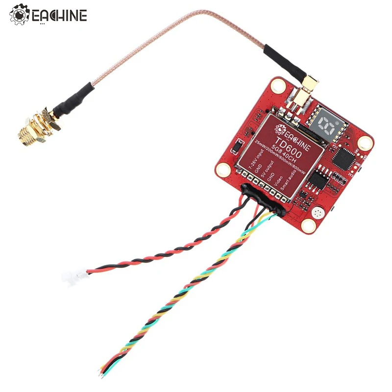 

Eachine TD600 5.8GHz 40CH 25/200/600/800mW FPV Transmitter with DVR Support Smart Audio OSD Pitmode VTX for RC Drone Long Range