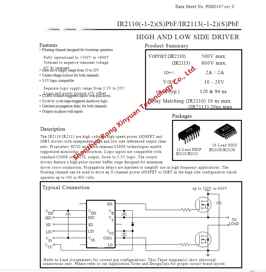 5-20Pcs IR2113STRPBF IR2113S  IR2113SPBF IR2113 SOP-16 600V HIGH AND LOW SIDE DRIVER MOSFET DRVR  100% New original