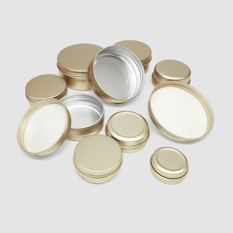 30pcs, 30g 40g 50g 60g 80g Aluminum Jar with Lids Screw Tin Clear Container Empty Cosmetic Cream Powder Pot Makeup Box