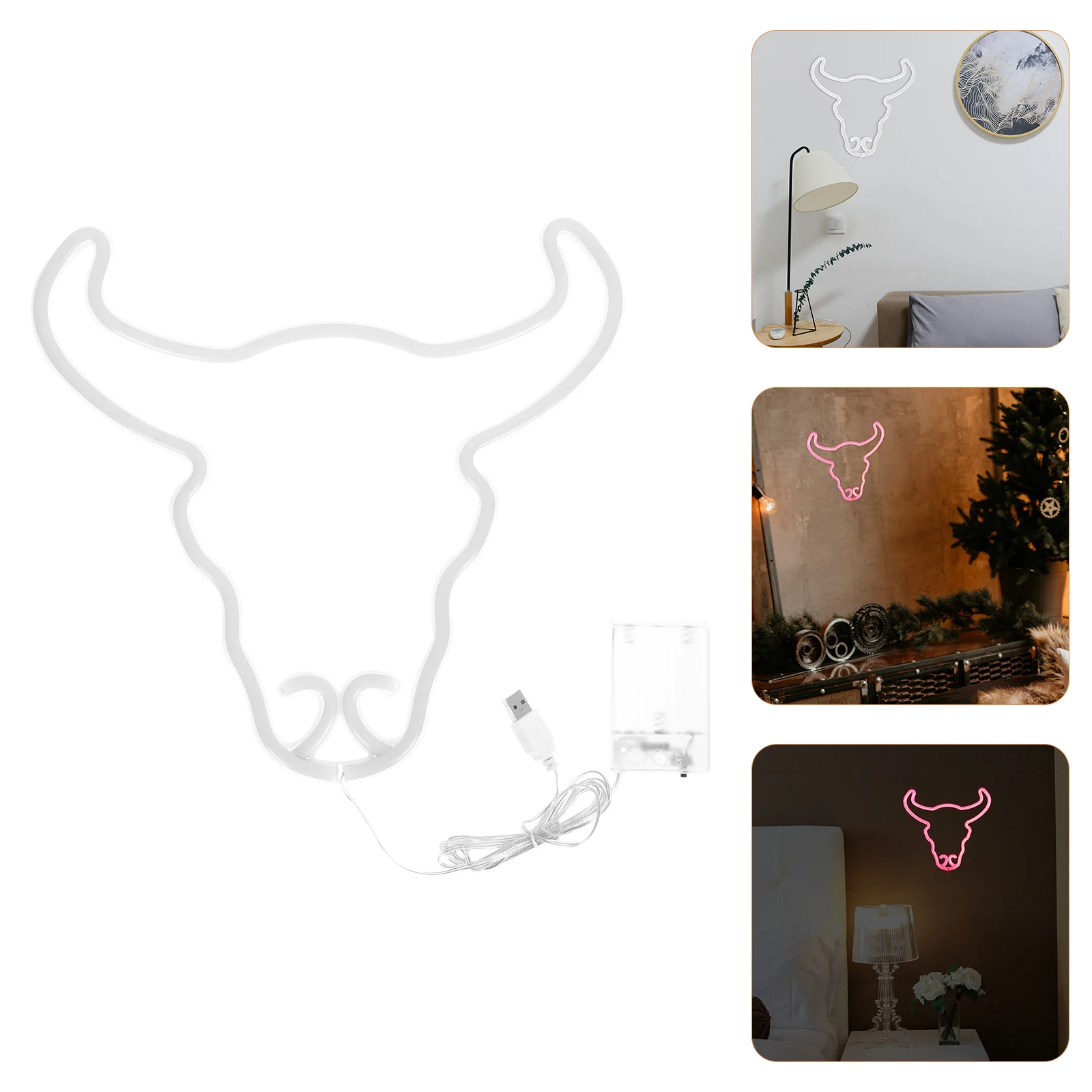

Plastic Cow Head Neon Lights Decoration Party Lamp LED Sturdy Durable Energy Saving Environmental Friendly Hotel Mall Store Home