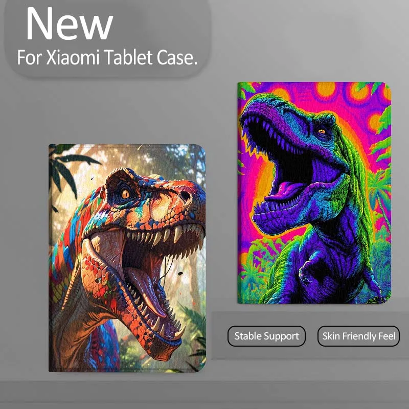 

Cartoon Dinosaur Neon Art For Xiaomi Redmi Mi Pad 4 5 6 7 8 K SE Mini Pro Plus Max 10.1 11.2 inch Tablet Case