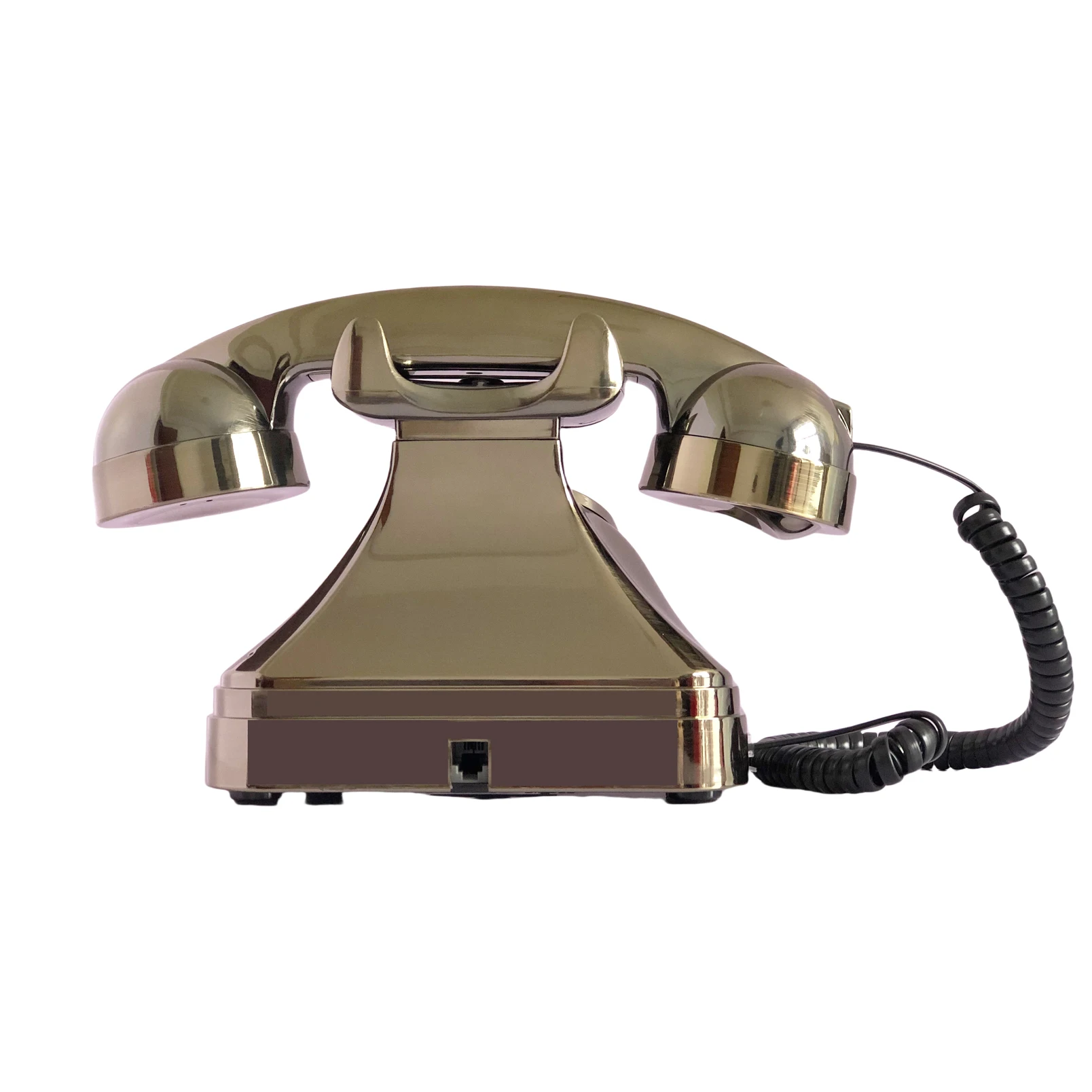 Teléfono retro, teléfono fijo con cable, teléfono vintage de los años 80, teléfono analógico de moda antigua para person