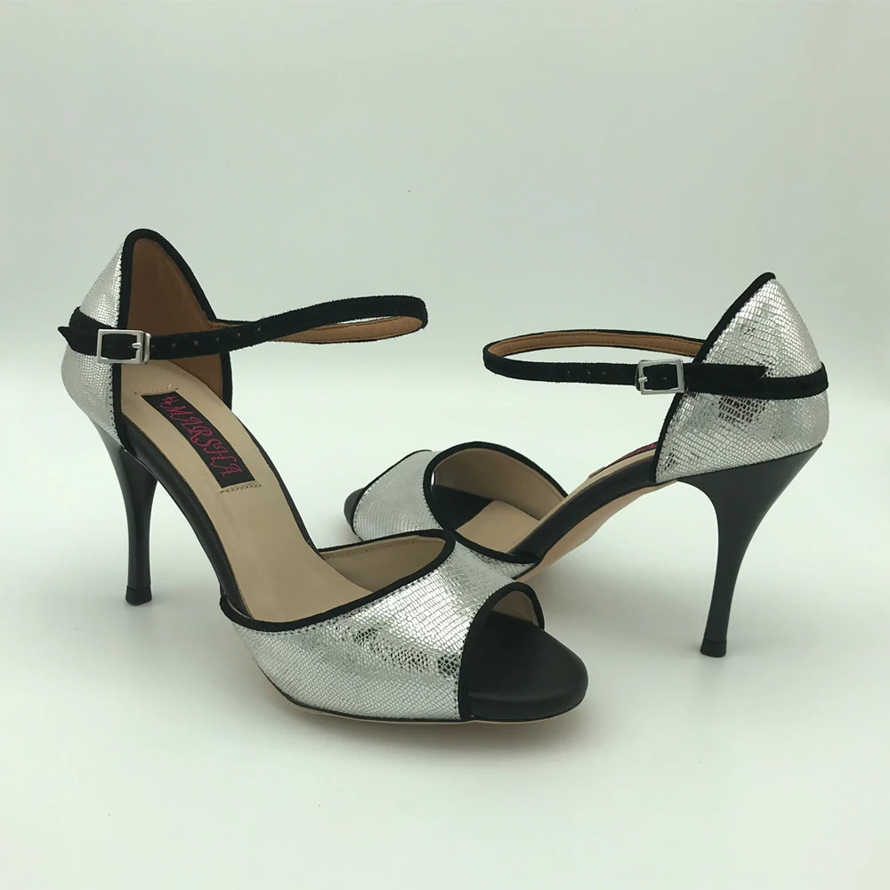 Zapatos de baile de Tango Argentina Sexy, zapatos de fiesta, zapatos de boda, T6205SBL suela de cuero, tacón de 7,5 cm y 9cm, Envío Gratis, novedad