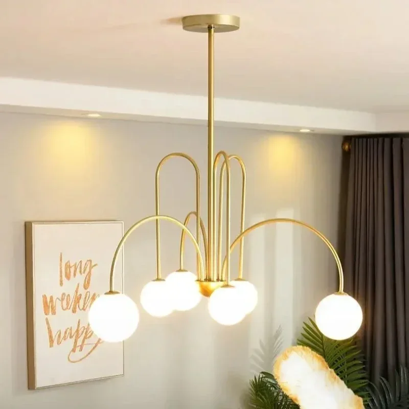 SANDYHA Modern Simple Magic Bean Chandeliers for Living Room Bedroom Pendant Light Home Decor Bedroom Dining Room Table LED Lamp