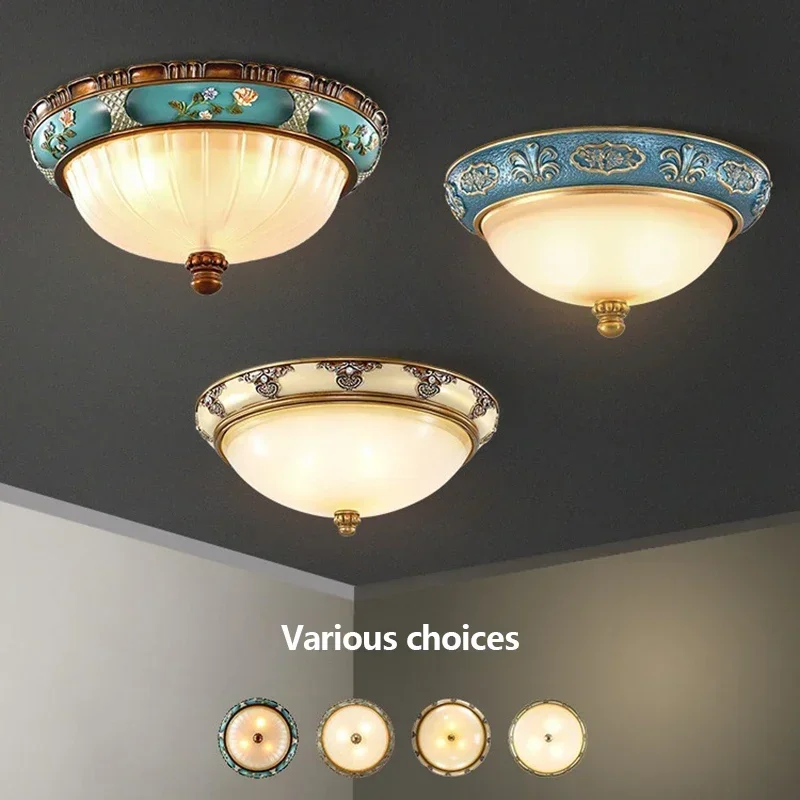 Modern Simple Retro Home Decor Led Ceiling Lamps For Bedroom Study Kitchen Aisle Balcony Room Resin European Design Lighting Fix