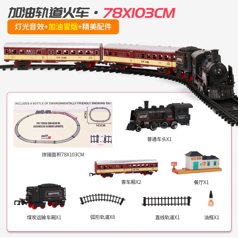 New Train Set Train Toy For Boys Girls Retro Rail Train AA Battery-Powered Gifts For 3 4 5 6 7 8+ Year Old Kids