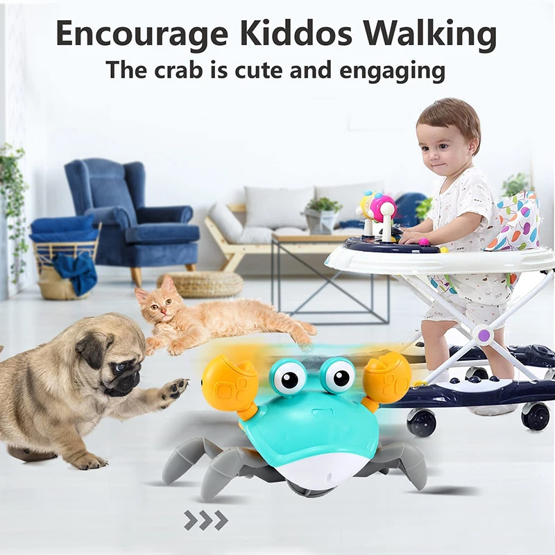 New Hot Sales Baby Interactive Toy Catch Me Electric Induction Crab Baby Crawling Crab Toy for kids