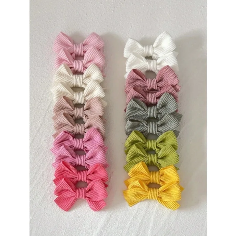 20Pcs/set New Mini Bowknot With Hair Clips Safety Hairpin Sweet Hairgripe for Baby Kids Hair Accessories