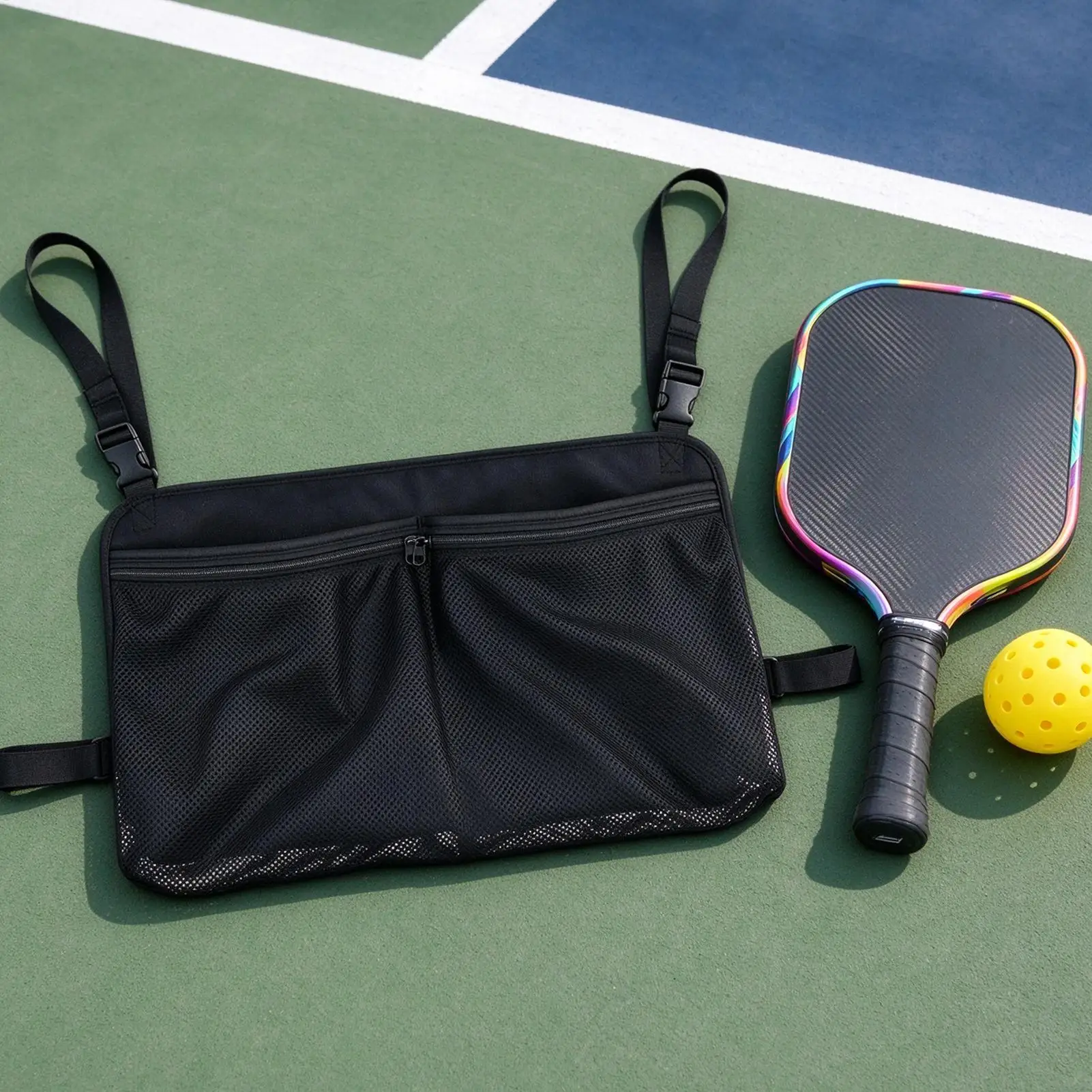 Pickleball Bags For Women Quick Release Buckle Mesh Pocket Foldable Storage Pickleball Accessories Paddle Case For Women Men Pro