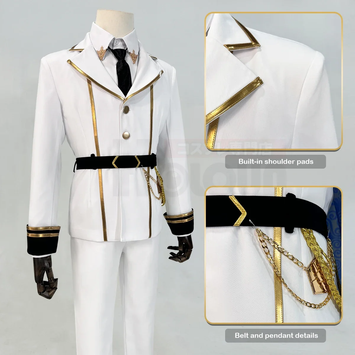 تأثيري الأزرق قفل أنيمي Isagi تأثيري حلي شعر مستعار الملائكة والشياطين سلسلة سترة السراويل عباءة بيضاء روز صافي كوس هالوين