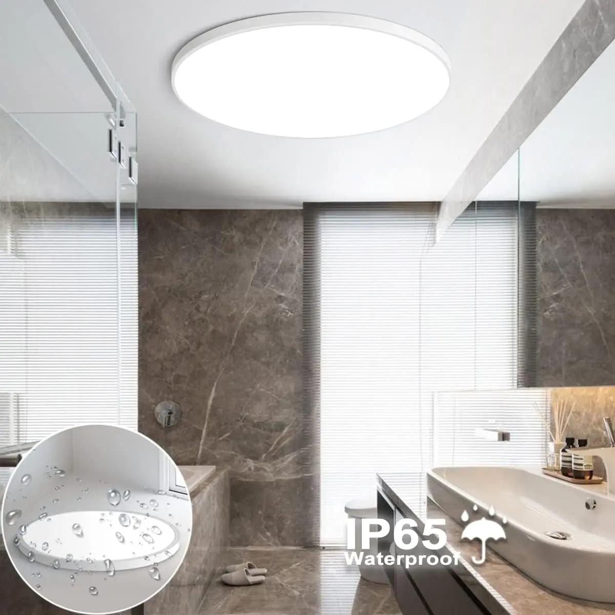 Picture 7: 36W Ultra-thin Round LED Ceiling Lamp Waterproof Bathroom Ceiling Light Fixtures For Living Room Bedroom 3000K-6000K 220V