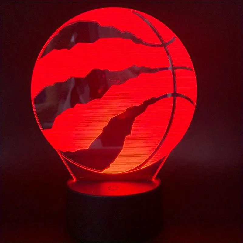 Star Basketball Team 3D Night Light Table Lamps Fans Gift for Christmas, Weddings, Birthdays, and Bedroom Decor 7/16 Colors