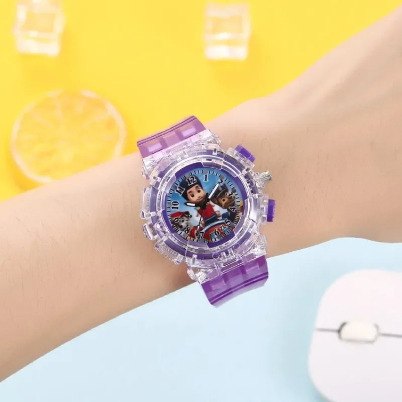 Paw Patrol Kids Watch Chase Skye Perimeter Colorful Glowing Boys & Girls Student Watch Creative Cartoon Kids Decorations Gifts