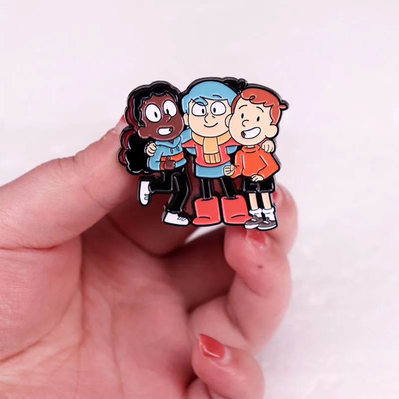 Adventures Novel Girl Hilda Metal Brooch Badge Cartoon Anime Enamel Pins Fashion Jewellery Backpack Accessory Gifts