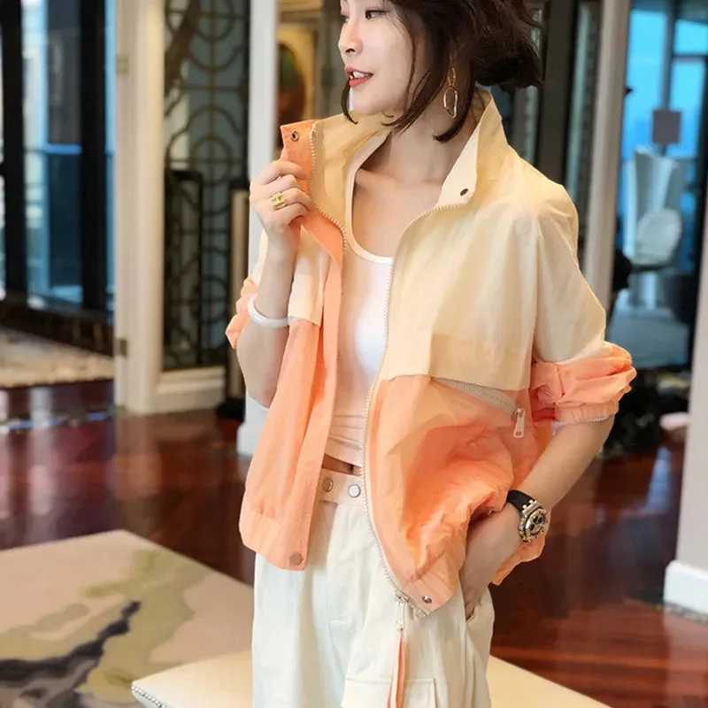 Spring Summer 2024 New Leisure Sunscreen Short Jacket Female Tide Ins Age-Reducing Thin Sun Protection Clothing Women Coat Tops