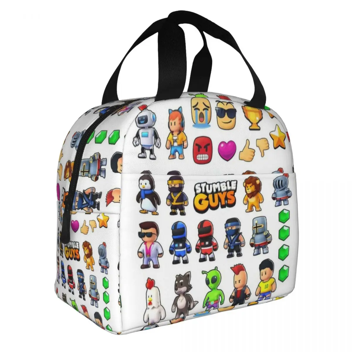 Borsa per il pranzo isolata con motivo boundlen gioco per cartoni animati ad alta capacità borsa termica riutilizzabile Tote Lunch Box School Bento