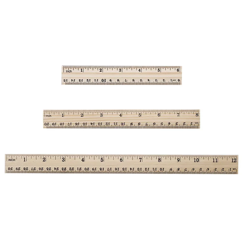 15CM 20CM 30CM Multi-function Wooden Ruler Double Sided Sewing Patchwork Feet Tailor Yardstick Cloth Cutting Rulers