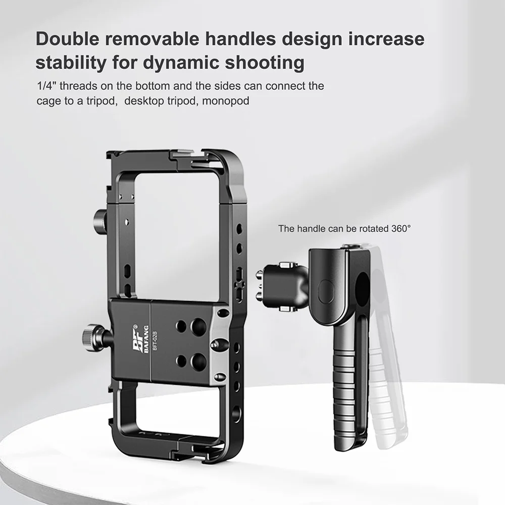 BAFANG Aluminum Alloy SmartPhone Cage Protective Case With Side Handle Filmmaking Videomaker Stabilizer For All Phone Models