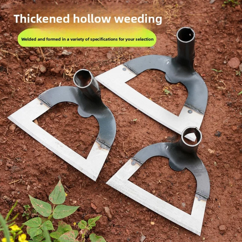 Thickened Manganese Steel Hollow Weeding Hoe, Wide Vintage Farm Hoe Multifunctional Household Weeding Soil Loosening