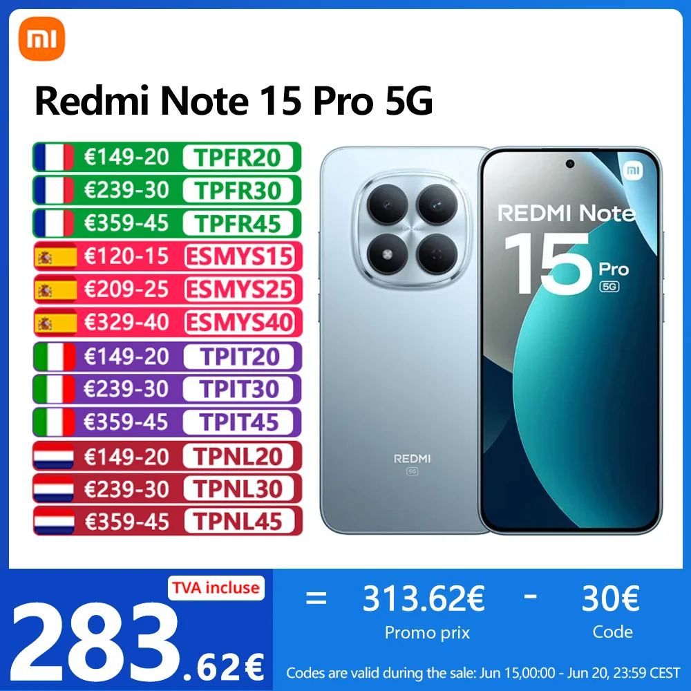 Xiaomi Redmi Note 15 Pro 5G, NFC, Pantalla AMOLED 1.5K CrystalRes de 6,83 pulga…