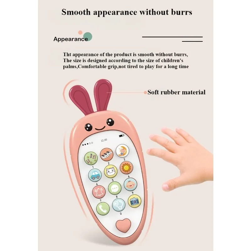 Morsure éducative intelligente pour enfants, musique intelligente, effet lumineux, apprentissage de l'histoire, Simulation de téléphone portable, jouets interactifs, cadeaux