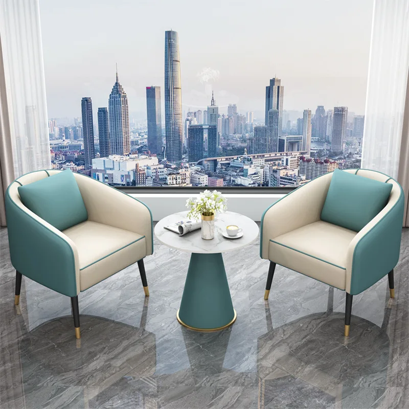 Modern Office Reception Chair & Tea Table Combination with Rock Board for Salon Gym & Business Waiting Areas Hotels 2