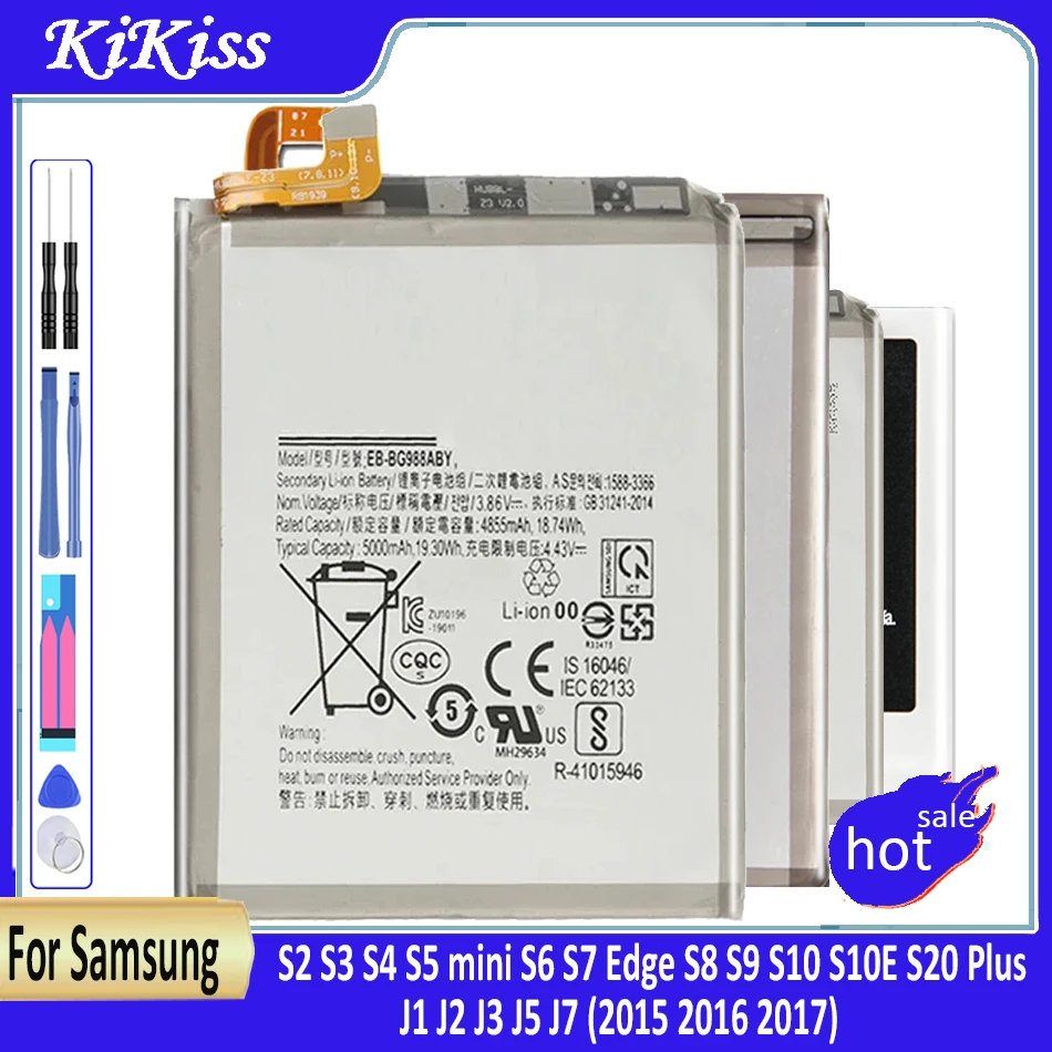 Battery For Samsung Galaxy J3 J5 J7 2015 2016 2017 J1 J2/S2 S3 S4 S5 mini S6 S7 Edge S8 S9 S10 S10E S20 Plus G930F