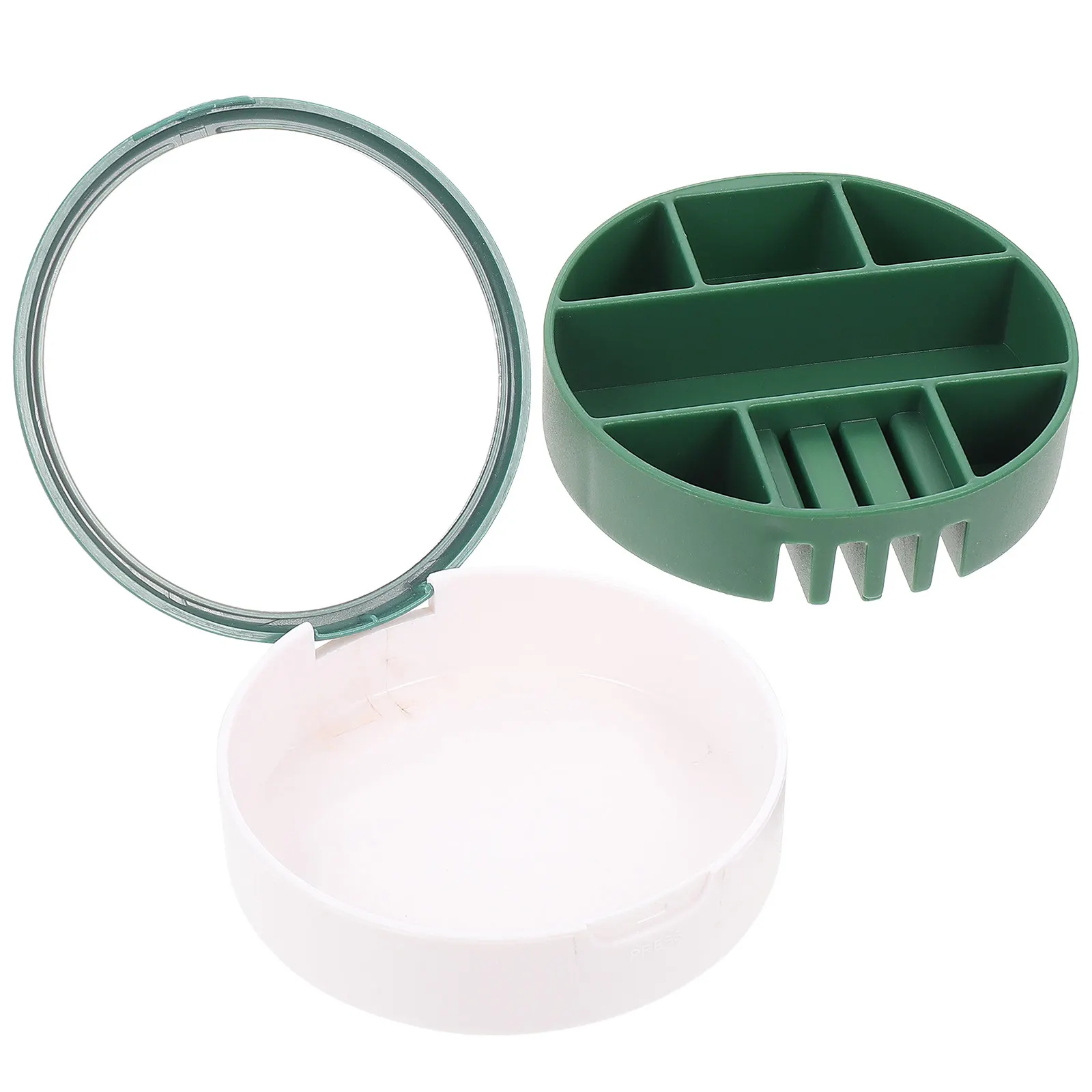 

Portable ABS Jewelry Box Multi-Grid Round Organizer Travel Case Small Storage Container Ring Earring Holder Dustproof Jewelry