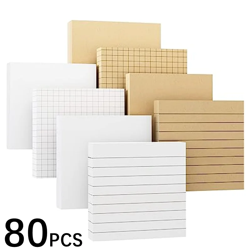 80Sheets Study Paper Stickers Posted It Memo Pad Notebook Sticky Note Pads To Do List Students Stationery School Office Supplies