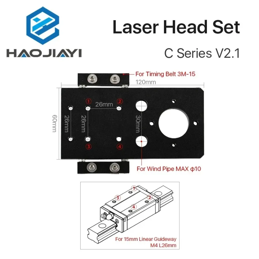 CO2 Laser Head Set Lens D18 FL38.1 D20FL50.8/63.5/101.6mm Integrative Mount Dia25 Mirror for Laser Cutting Machine